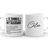 Couple 5 Things About Husband Funny Personalized Mug