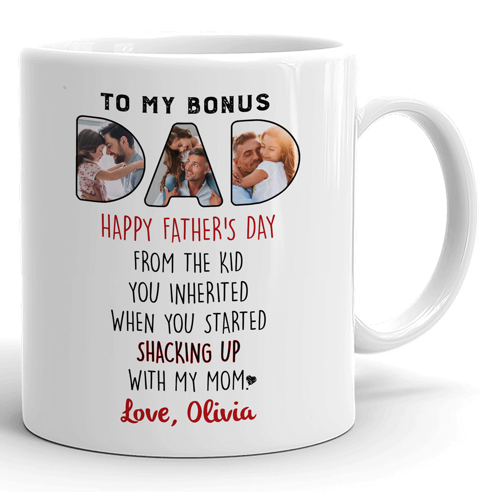 93217-Father's Day Step Dad Gift From Inherited Kids Personalized Image Mug H3