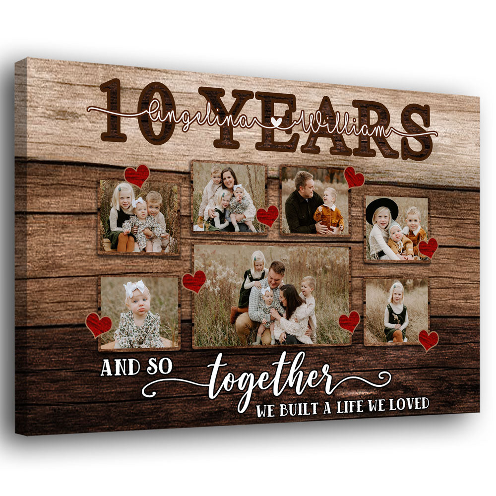 94881-10 Years 10th Anniversary Couple Love Wife Husband Personalized Canvas H5