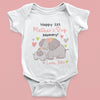 Personalized Happy Mothers Day Elephant Onesie Baby Gift