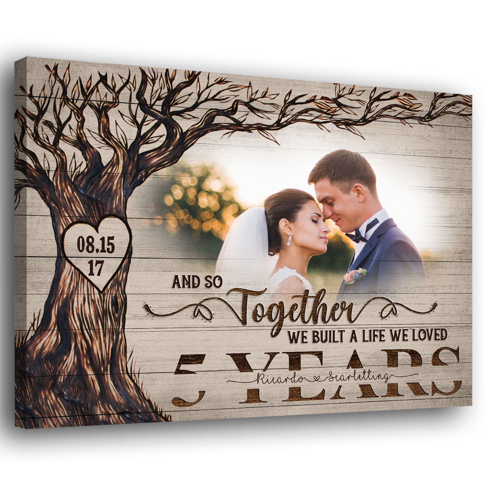 Wife Husband A Life We Loved 5th Anniversary Personalized Canvas