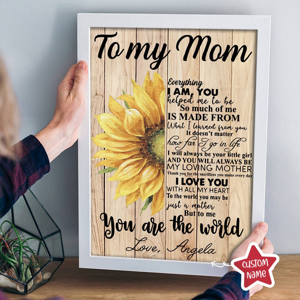 Personalized Mom You Are My World Poster Christmas Gift For Mom - Family  Panda - Unique gifting for family bonding
