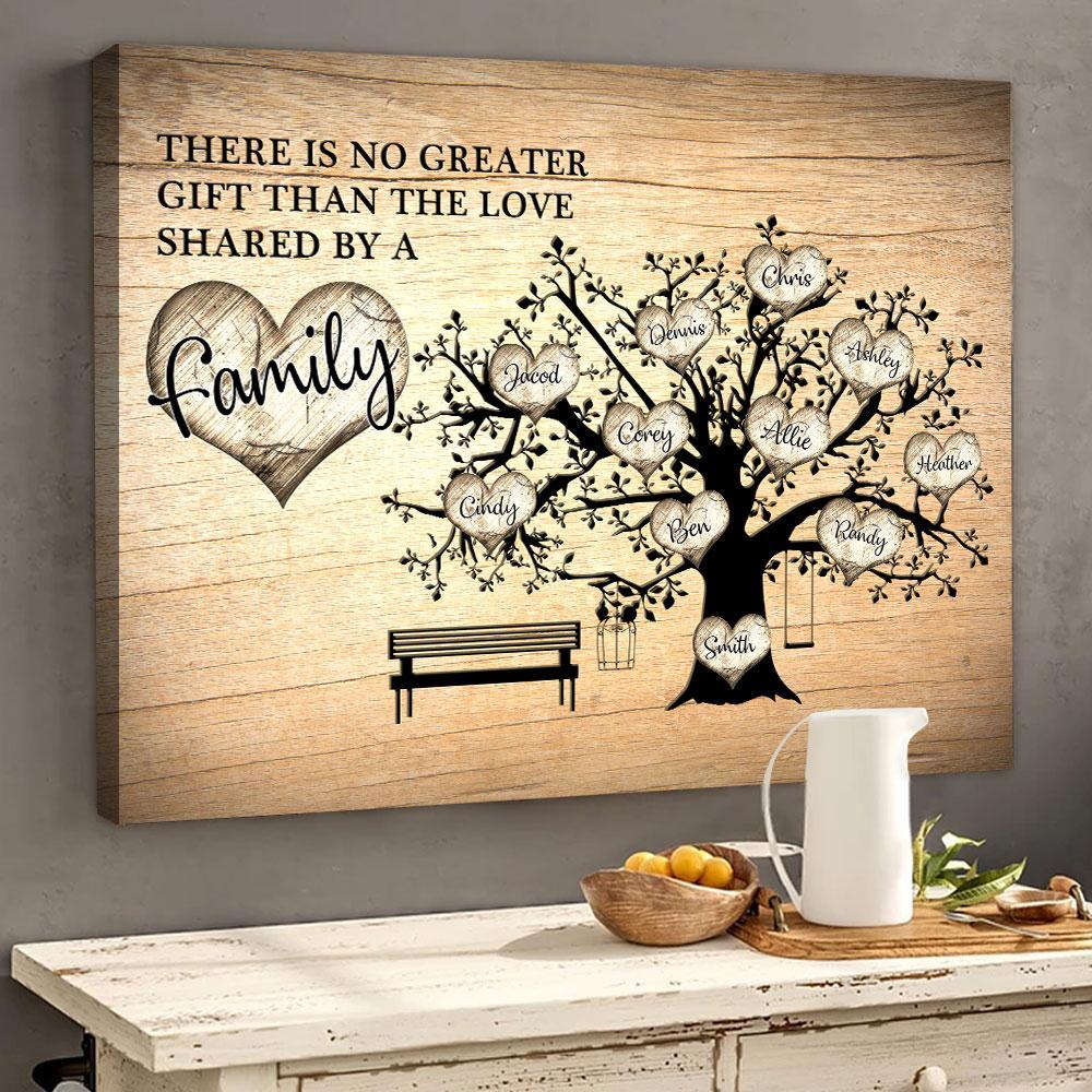There Is No Greater Gift Family Tree Personalized Canvas For Parents
